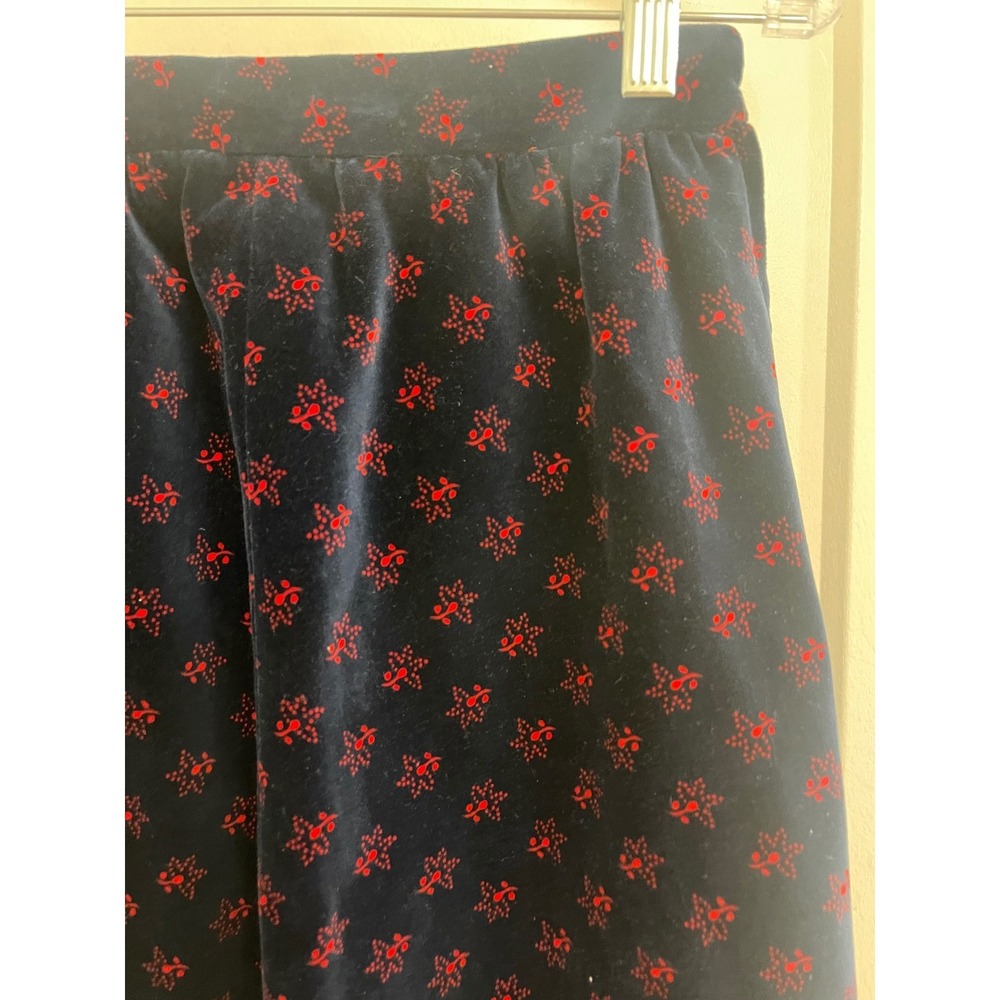 Vintage 70s Velvet Maxi Skirt Floor Length Kasper for JJ Sport Retro Cottagecore